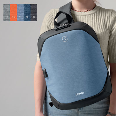 Zaino multifunzione tekniko slim in tela antitaglio azzurro Prodotto Sistersbo